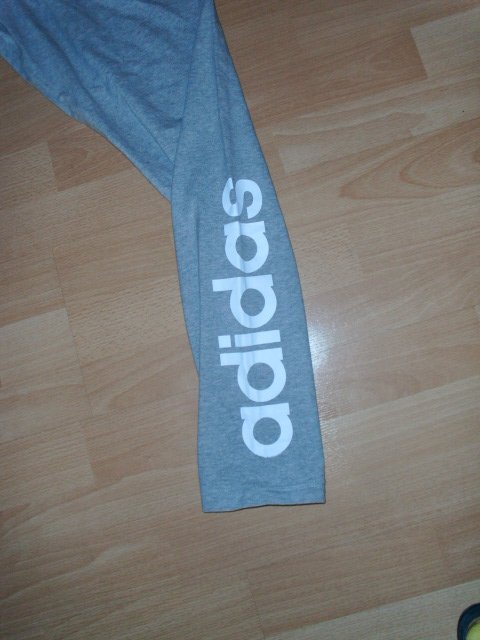Leggings von Adidas, hellgrau mit Logo, Gr. 40 / 42