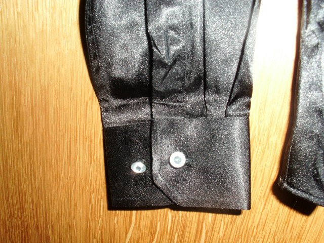 Satinbluse von Shengshan, schwarz, Gr. 38 Neu