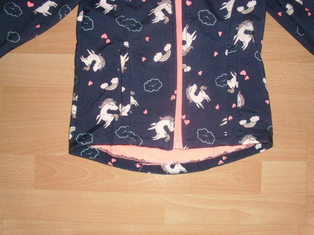 Softshelljacke von Dopodopo, blau mit Einhörnern, Gr. 128