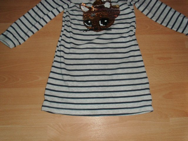 Kleid von H&M, geringelt mit Motiv, Gr. 116