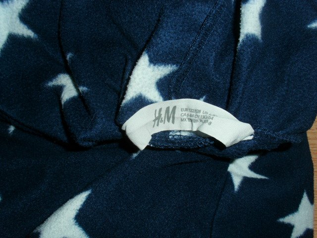 Fleecehoodie von H&M, dunkelblau mit Sternen, Gr. 122/128