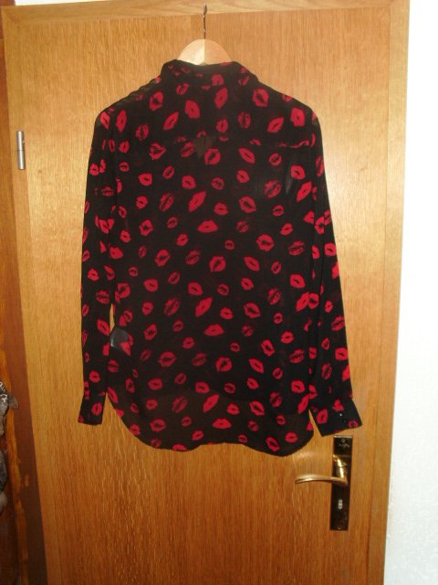 Bluse von Page One, schwarz mit Motiven, Gr. 40/42