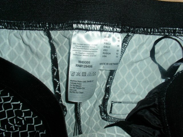 3/4 Hose von Genf, schwarz-weiß, Gr. 44