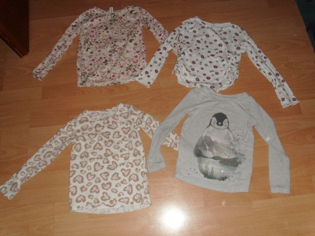 4 Langarmshirts von Dopodopo, mit Motiven, Gr. 128