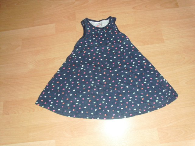 Kleid von Topolino, dunkelblau mit Herzen, Gr. 104