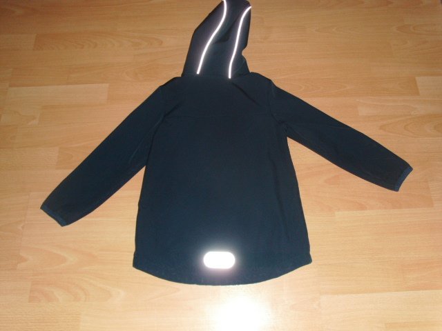 Softshelljacke von Topolino, blau mit Kapuze, Gr. 128