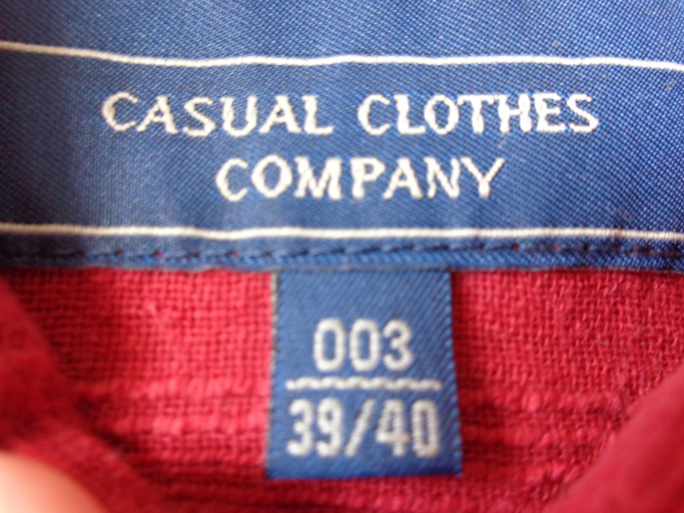 Vintage - Hemd - Crêpe-Hemd - Herren, rot, Gr. 39/40, ca. Gr. M/L