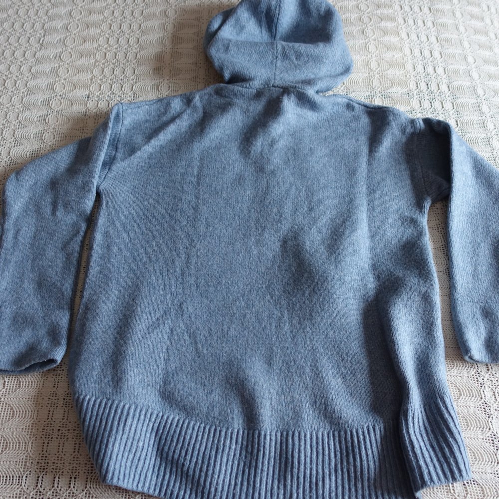 Pullover, Kapuzen-Strickpullover, Gr. XS bzw. ca. Gr. 34, Oversize, H&M LOGG, blau