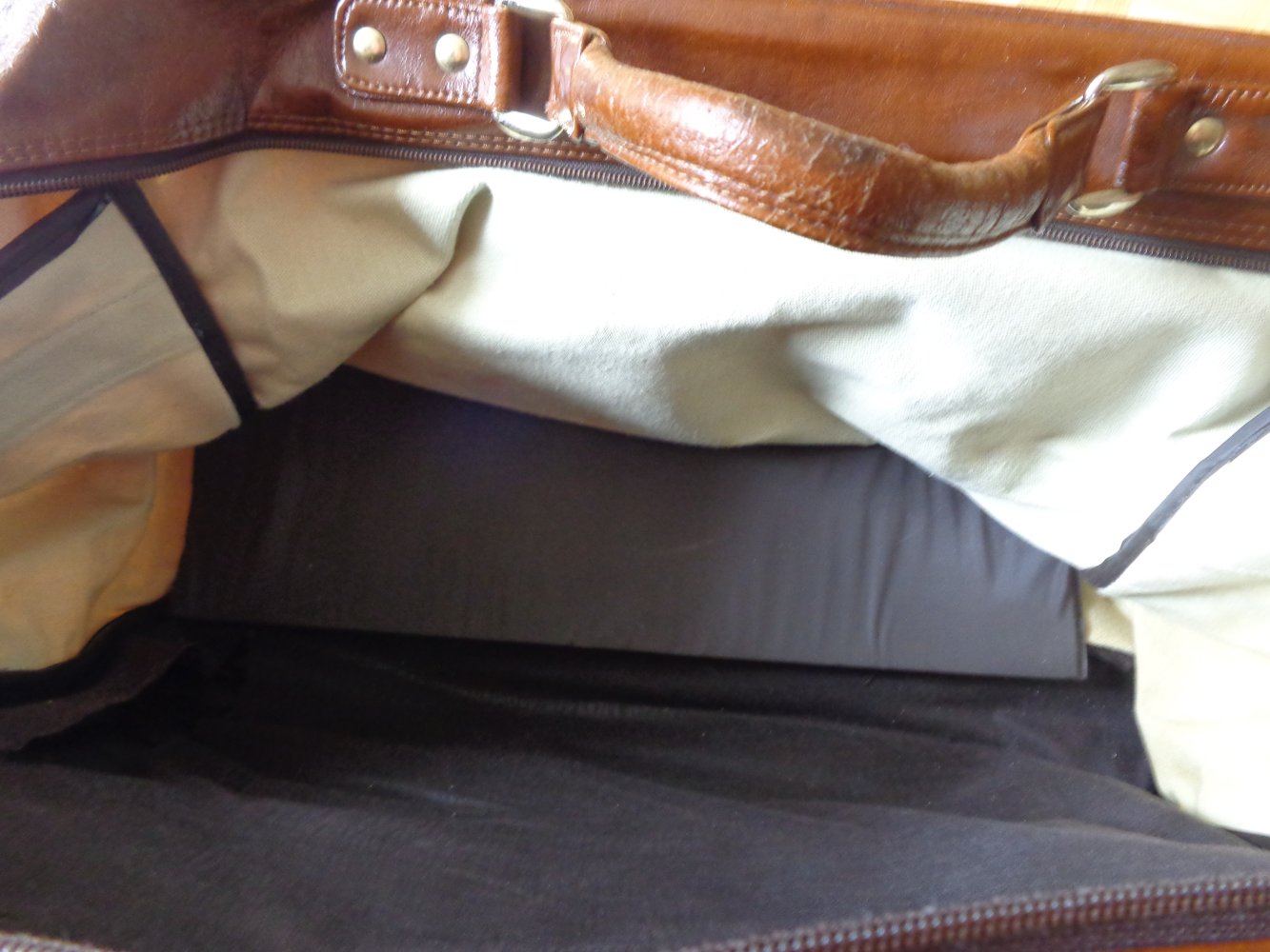 Vintage - Tasche, kleine Reisetasche, Aktentasche, Kunstleder, braun