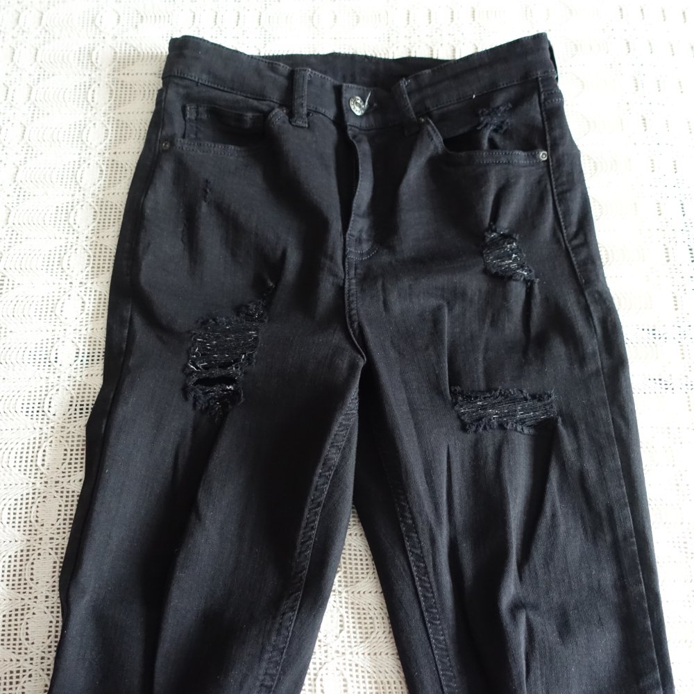 Jeans, Hose, Top Shop, Skinny, Röhrenjeans, W 28 L 32, schwarz