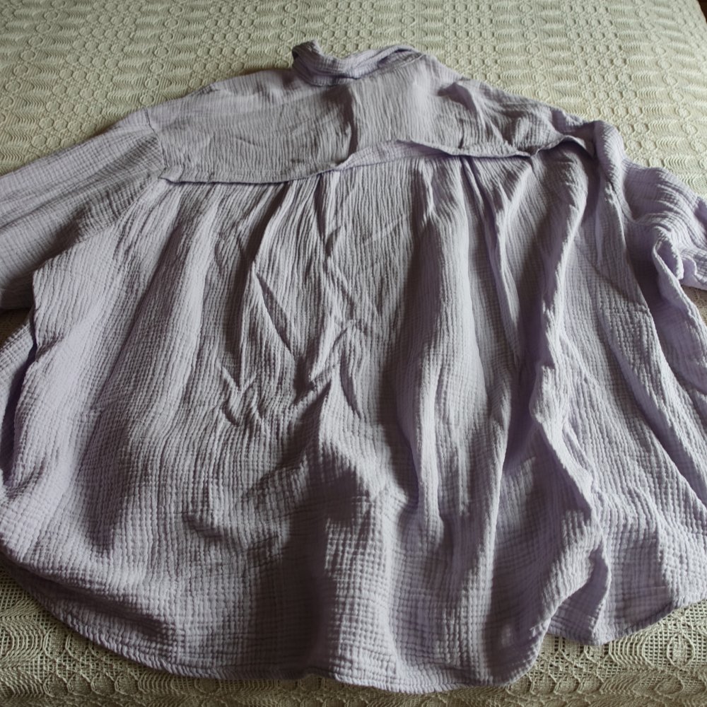 Bluse, Musselin, flieder, große Größe, ca. Gr. XXXL, Oversize
