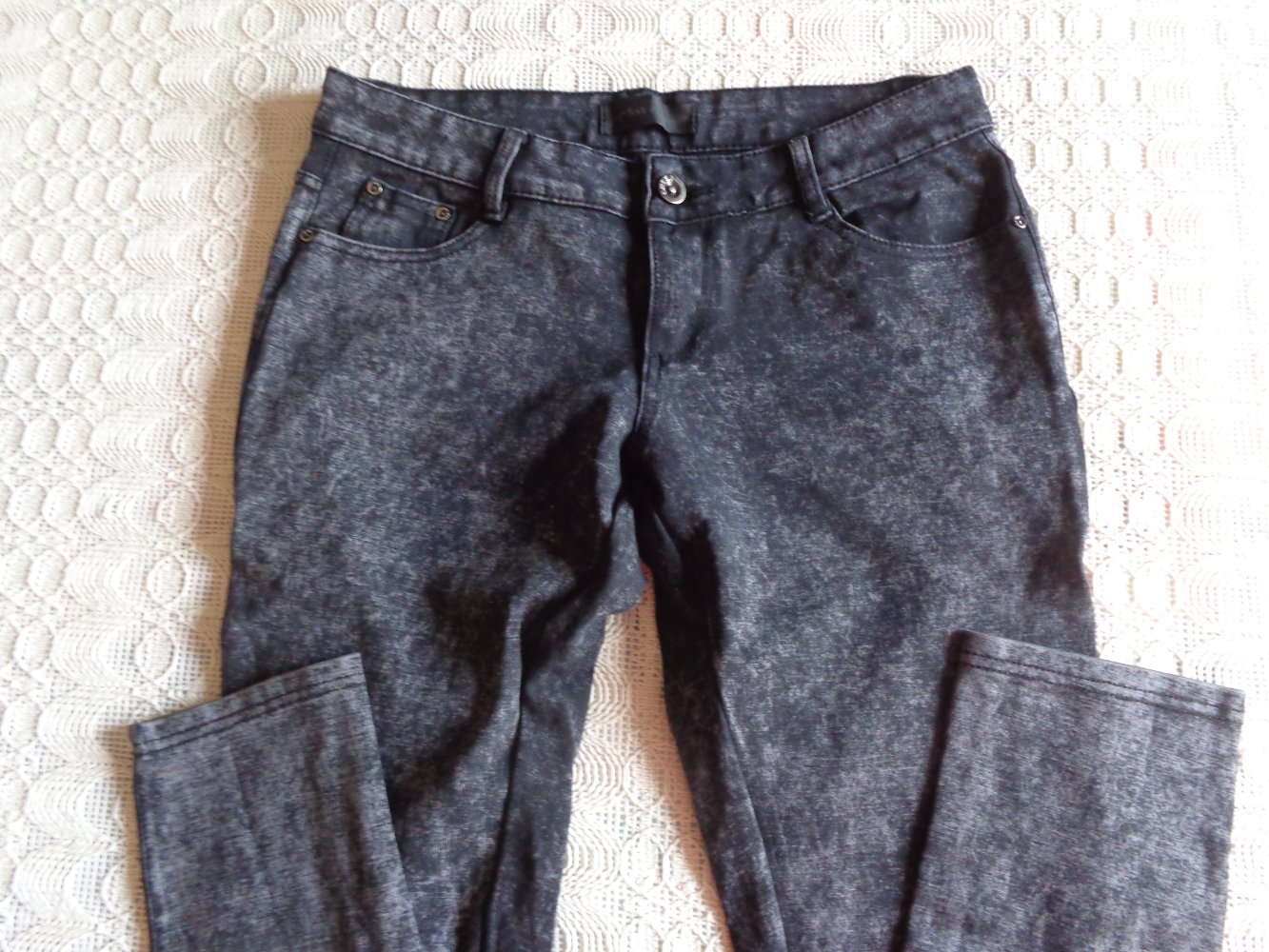 Vintage - Jeans, Hose, Jeanshose, Gr. 40 bzw. ca. Gr. M/L, Low Waist, schwarz, Miss Anna