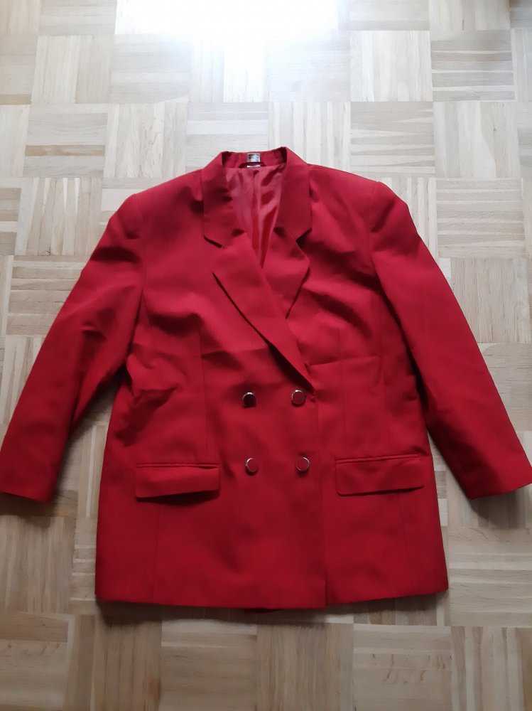 Blazer, Jacke, Kurzgröße 24/Gr. 48 mit verkürzter Ärmellänge, rot