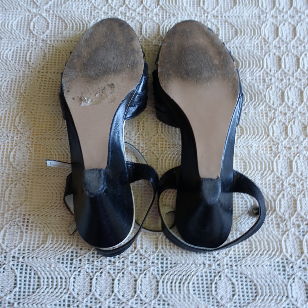 Schuhe - Riemchen-Sandalette, schwarz, Gr. 37, Kunstleder
