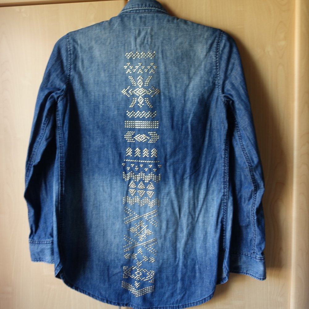 Vintage - Jeanshemd, Jeansbluse, Gr. 34 bzw. ca. Gr. XS, H&M L.O.G.G.