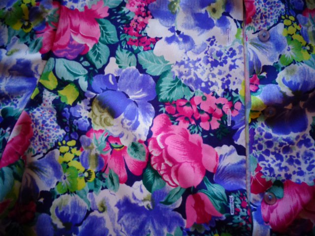 #Vintage Kurzarmbluse Bluse Gr. 38, Blumenmuster
