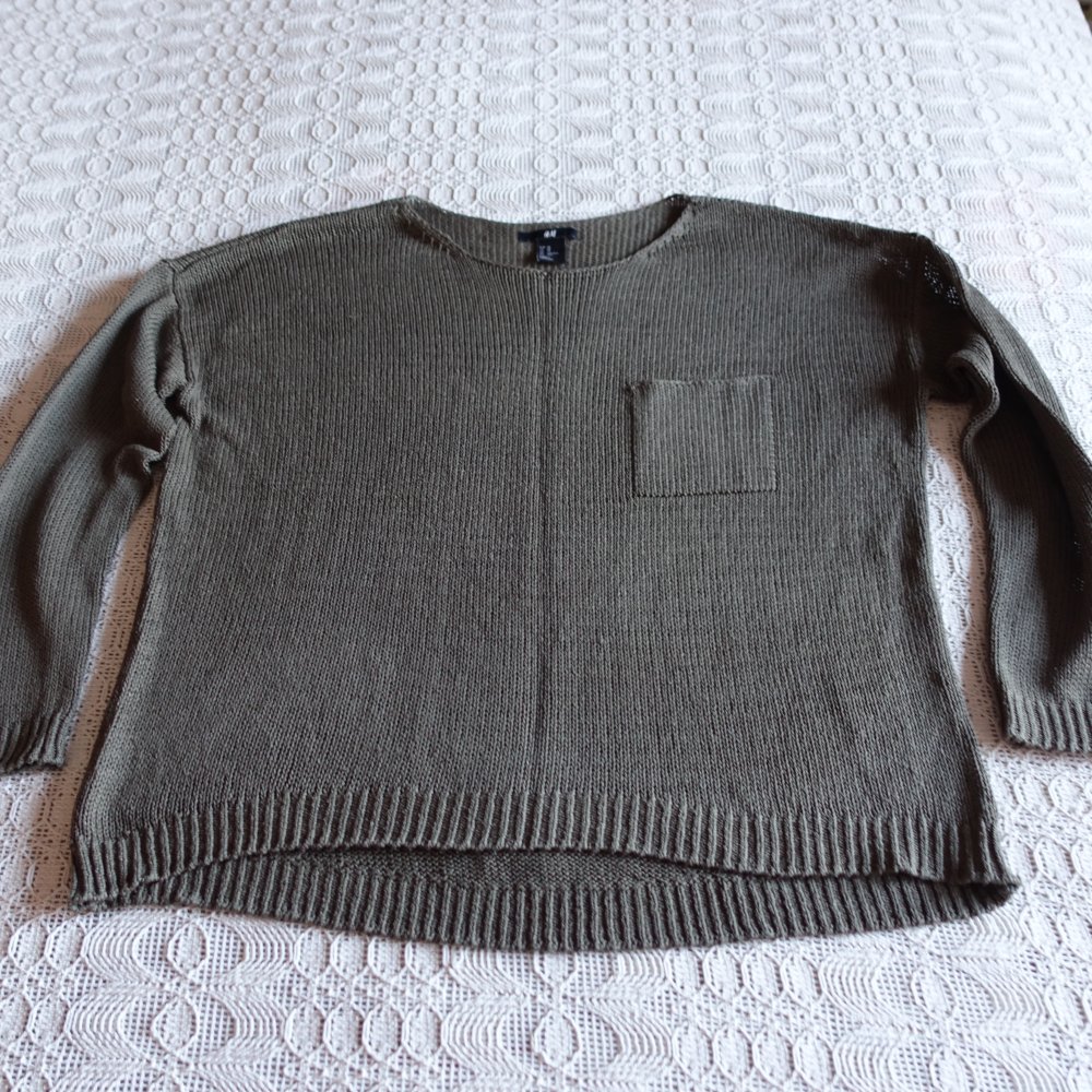 Pullover, Strickpullover, Gr. XS bzw. ca. 34, Oversize, H&M,khaki