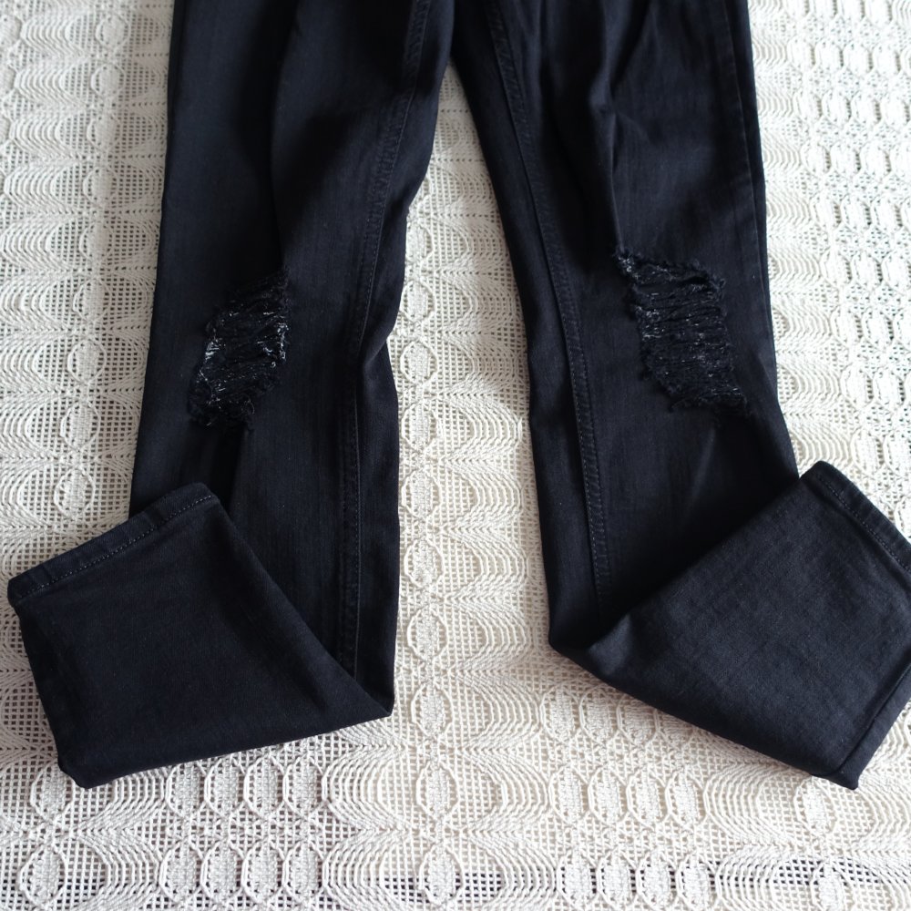 Jeans, Hose, Top Shop, Skinny, Röhrenjeans, W 28 L 32, schwarz