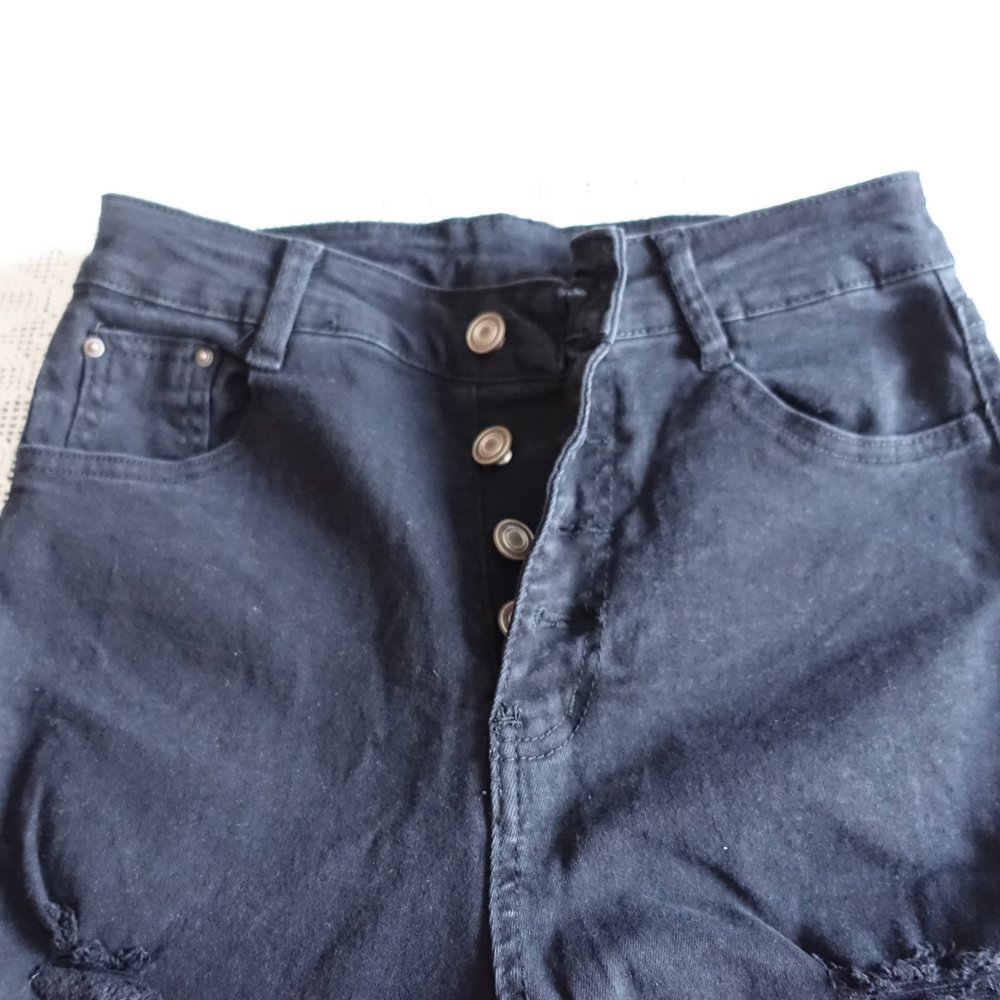 Jeans, Hose, Röhrenjeans, Shein, Gr. M bzw. ca. Gr. 36/38, schwarz