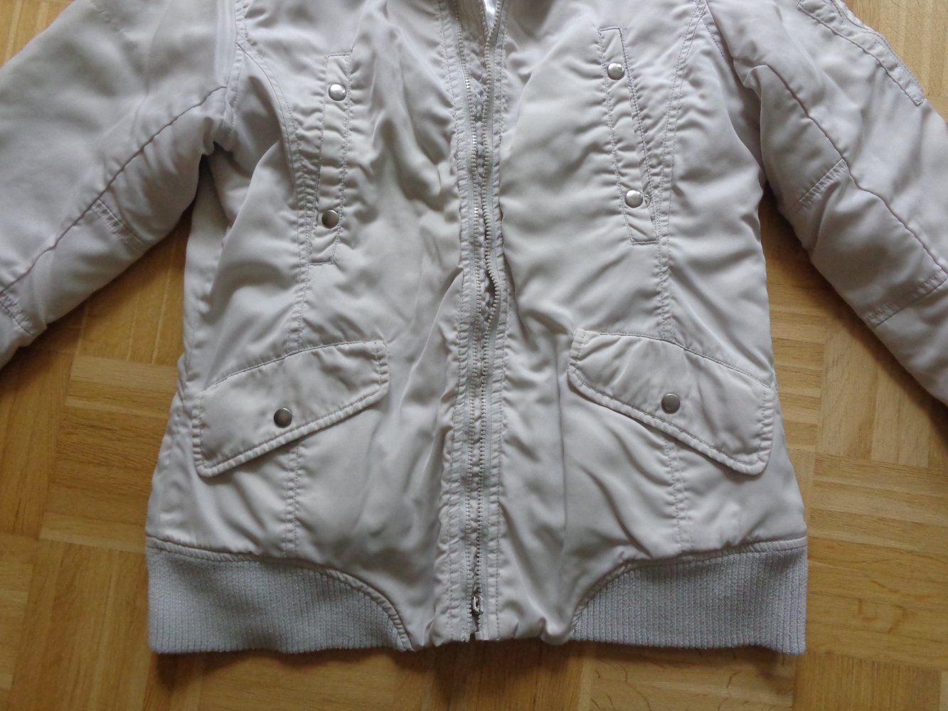 Jacke, Kapuzenjacke, weißgrau, Gr. M bzw. ca. Gr. 38, H&M
