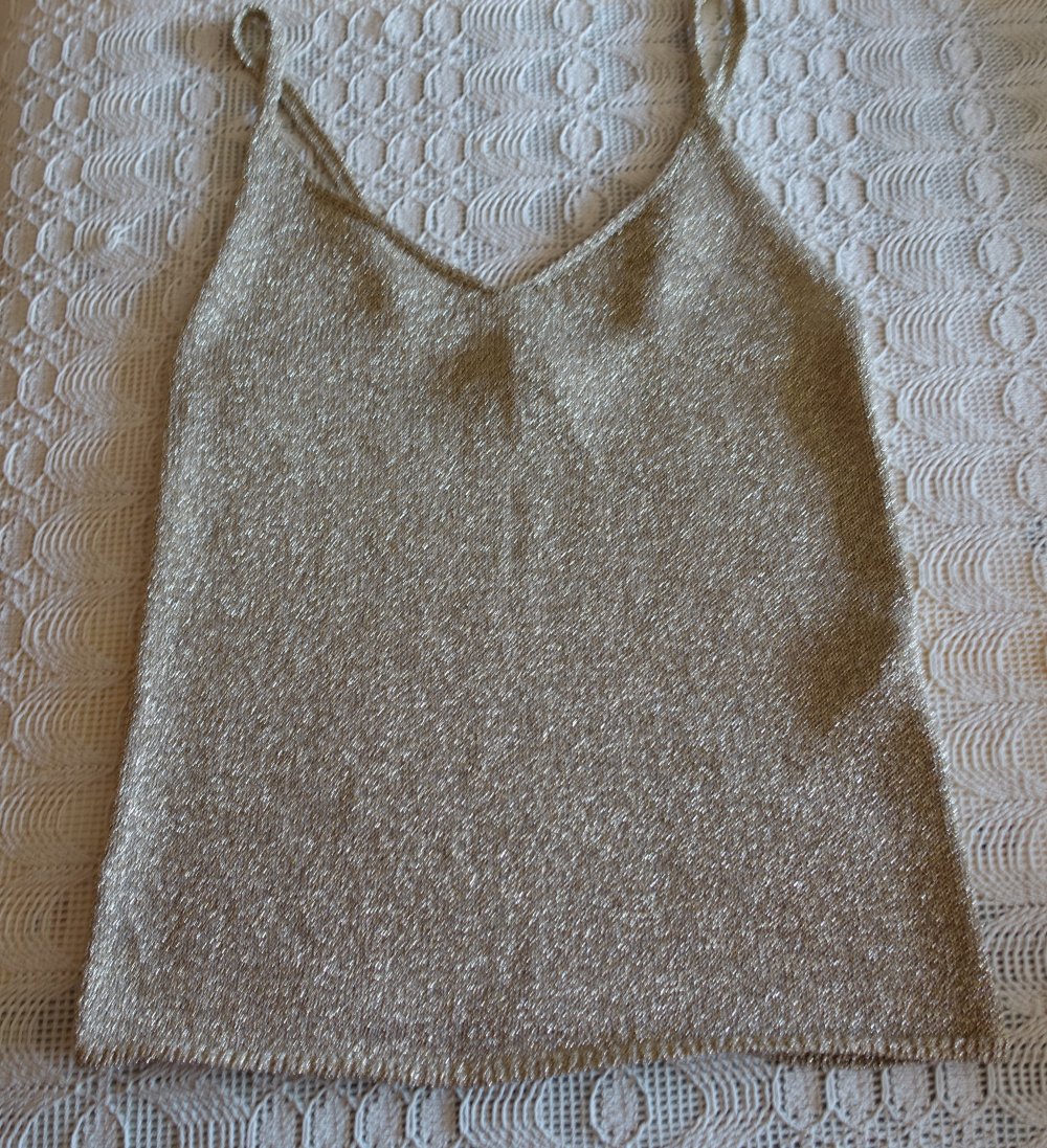 Top, Tanktop, Stricktop, goldfarben, Amisu, Gr. S, neuwertig