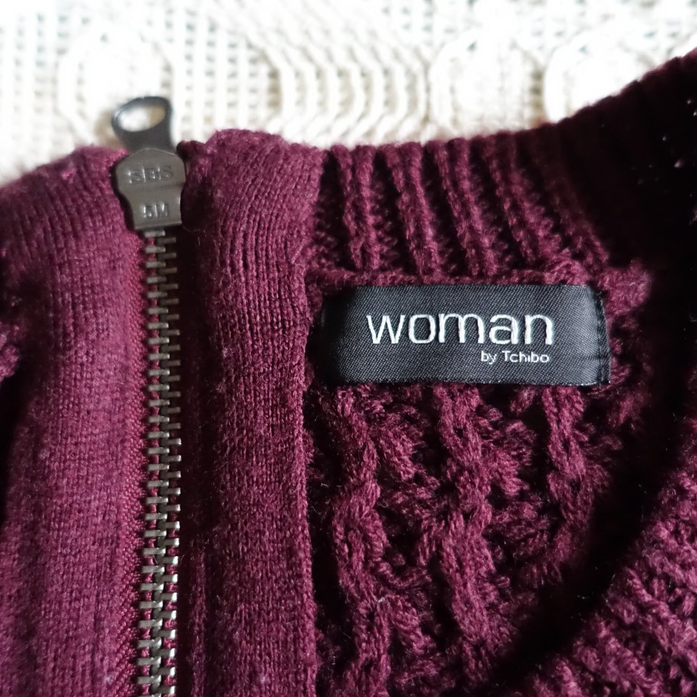 Pullover, Strickpullover, Grobstrick, RV, Gr. 32/34 bzw. ca. Gr. XXS/XS, bordeaux