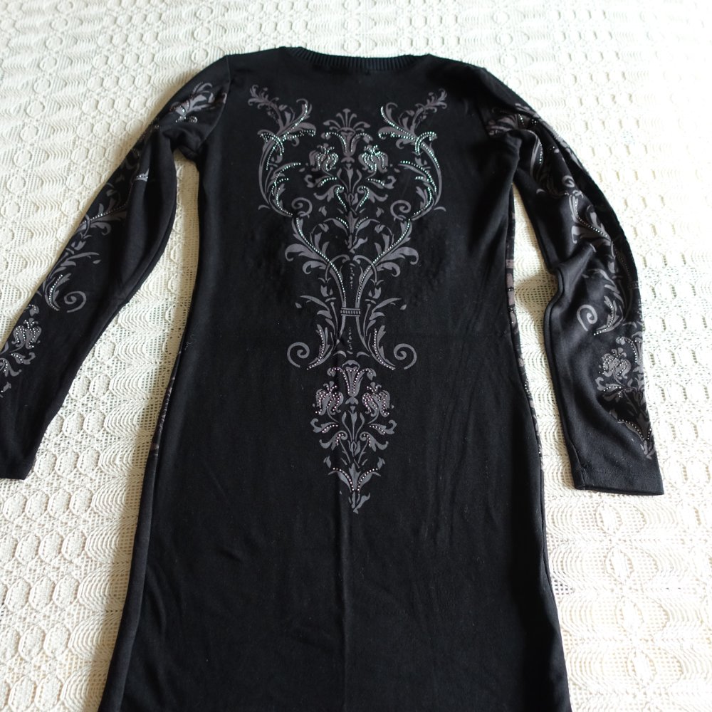 Longtop, Minikleid/Schlauchkleid, Gr. S, ca. Gr. 36, schwarz/bunt