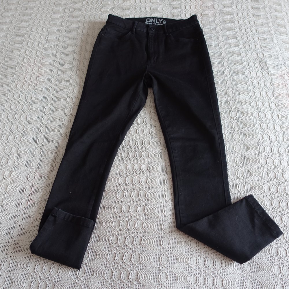 Jeans, Hose, Only, Skinny, Röhrenjeans, Gr. M/30, schwarz