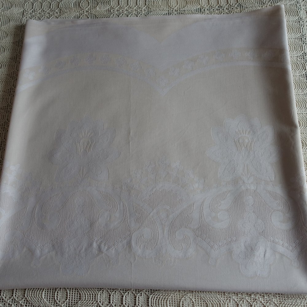 Tischdecke - beige, gemustert, ca. 103 x 208 cm