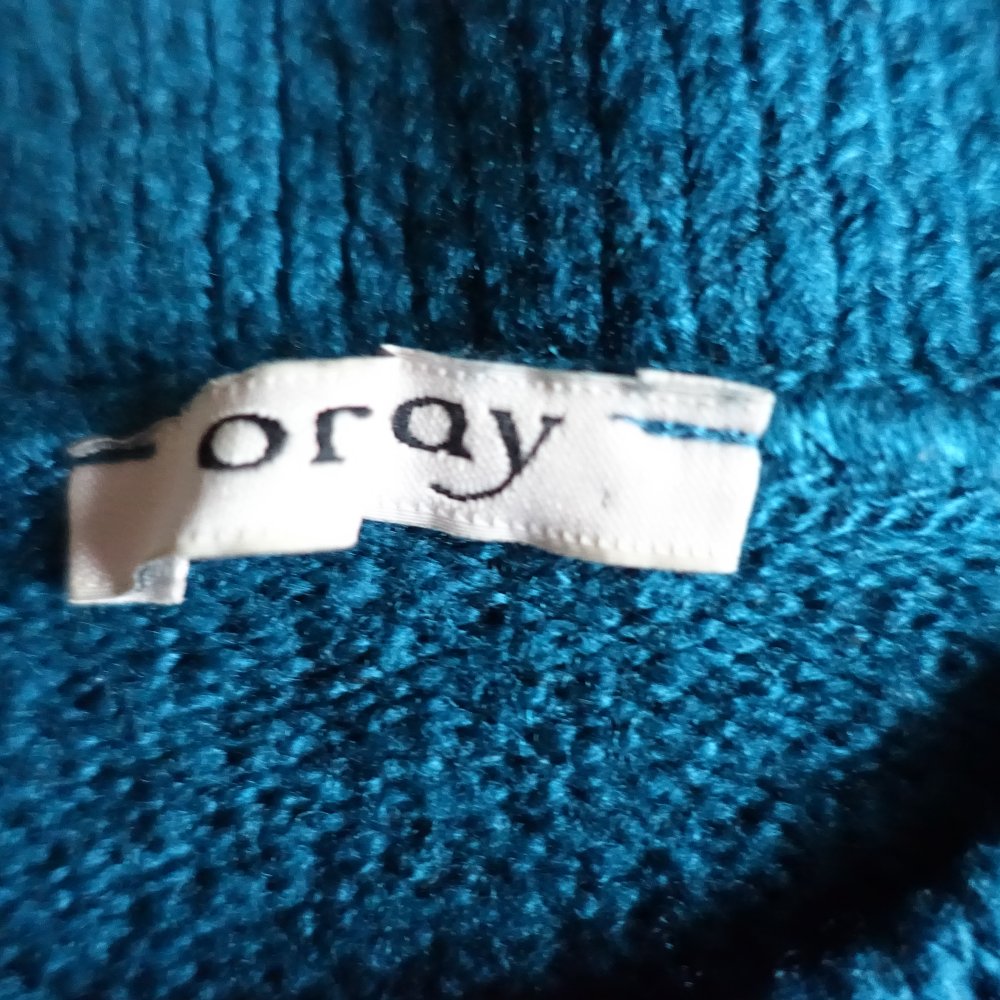 Pullover, Strickpullover, mit Perlen, petrol, Gr. XS bzw. ca. Gr. 34, Orsay