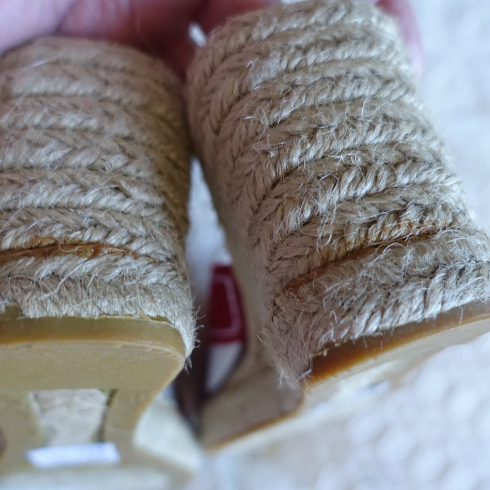 Pantoletten, rot, Gr. 37, nicht getragen, Keilabsatz 6 cm