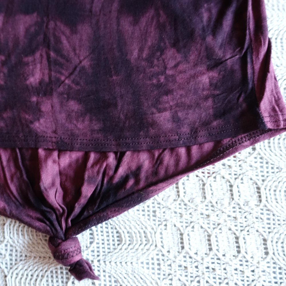 Shirt, Langarmshirt, Gr. XS bzw. ca. Gr. 34, bordeaux/gemustert