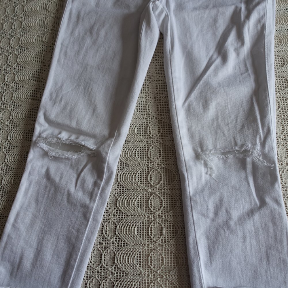 Jeans, Hose, Fashion Nova, Skinny, Röhrenjeans, Gr. 7 (W27), weiß
