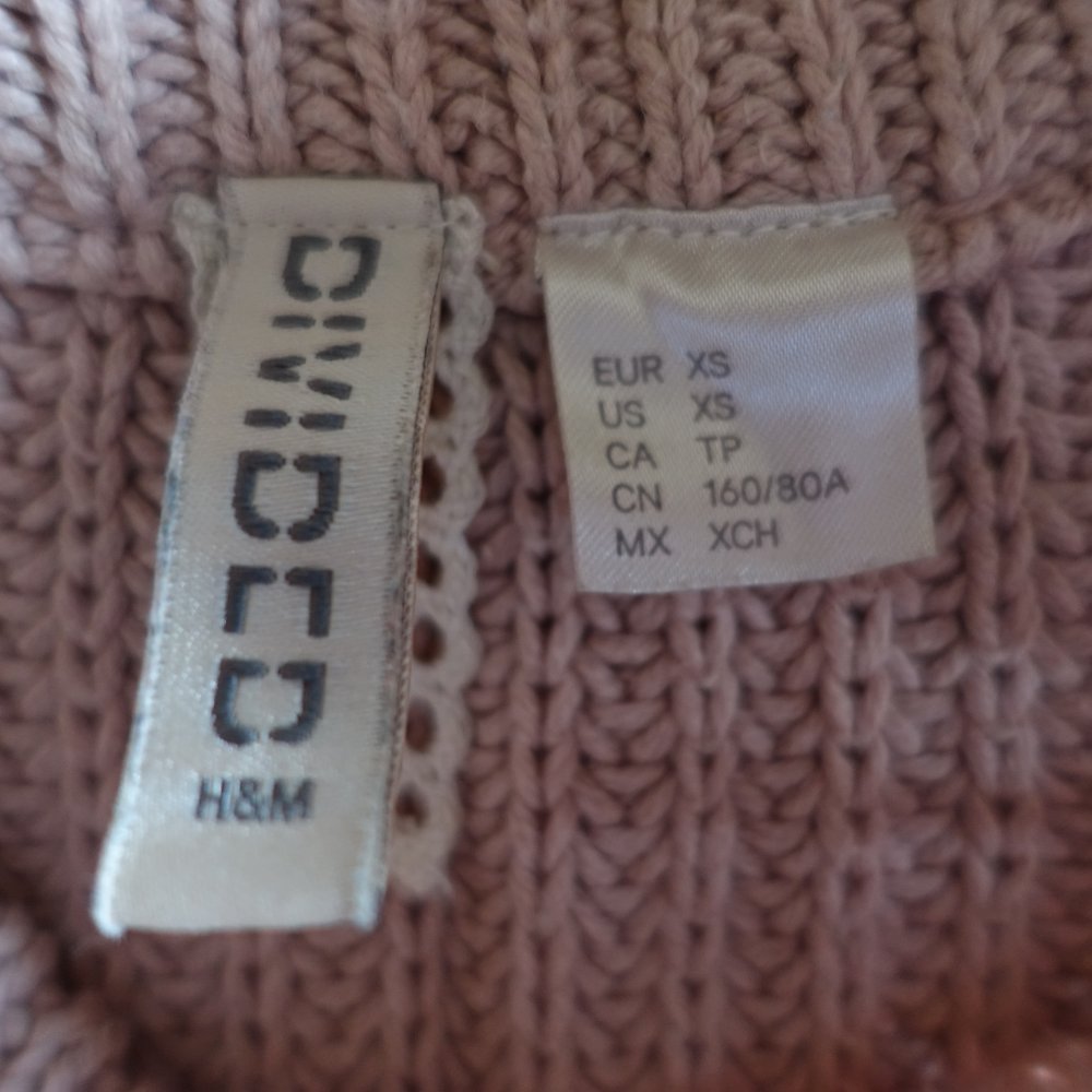Pullover, Strickpullover, Grobstrick, Gr. XS, ca. Gr. 34, altrosa, H&M Divided