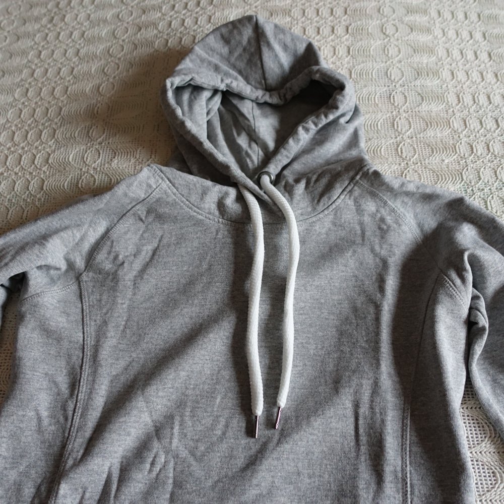 Homewear - Sweatkleid, grau-melange, Gr. S bzw. ca. Gr. 36, mit Kapuze, Känguruhtaschen