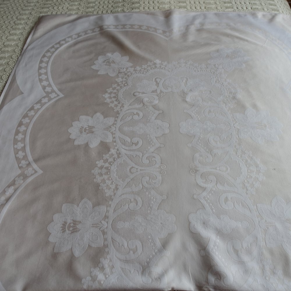 Tischdecke - beige, gemustert, ca. 103 x 208 cm