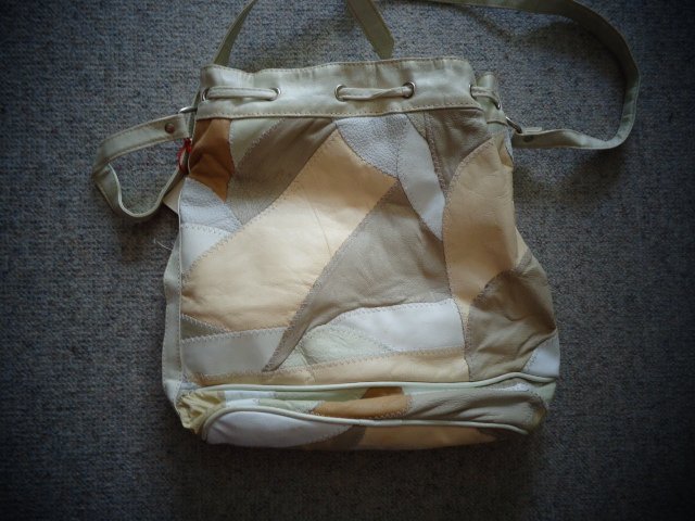 Vintage - Tasche, Handtasche, Beutel, Handtaschenbeutel, Patchwork, evtl. Leder?, Schulterriemen