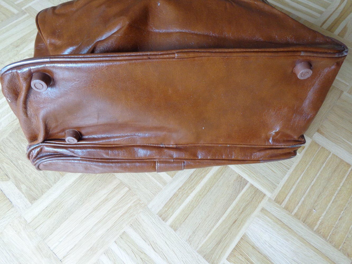 Vintage - Tasche, kleine Reisetasche, Aktentasche, Kunstleder, braun