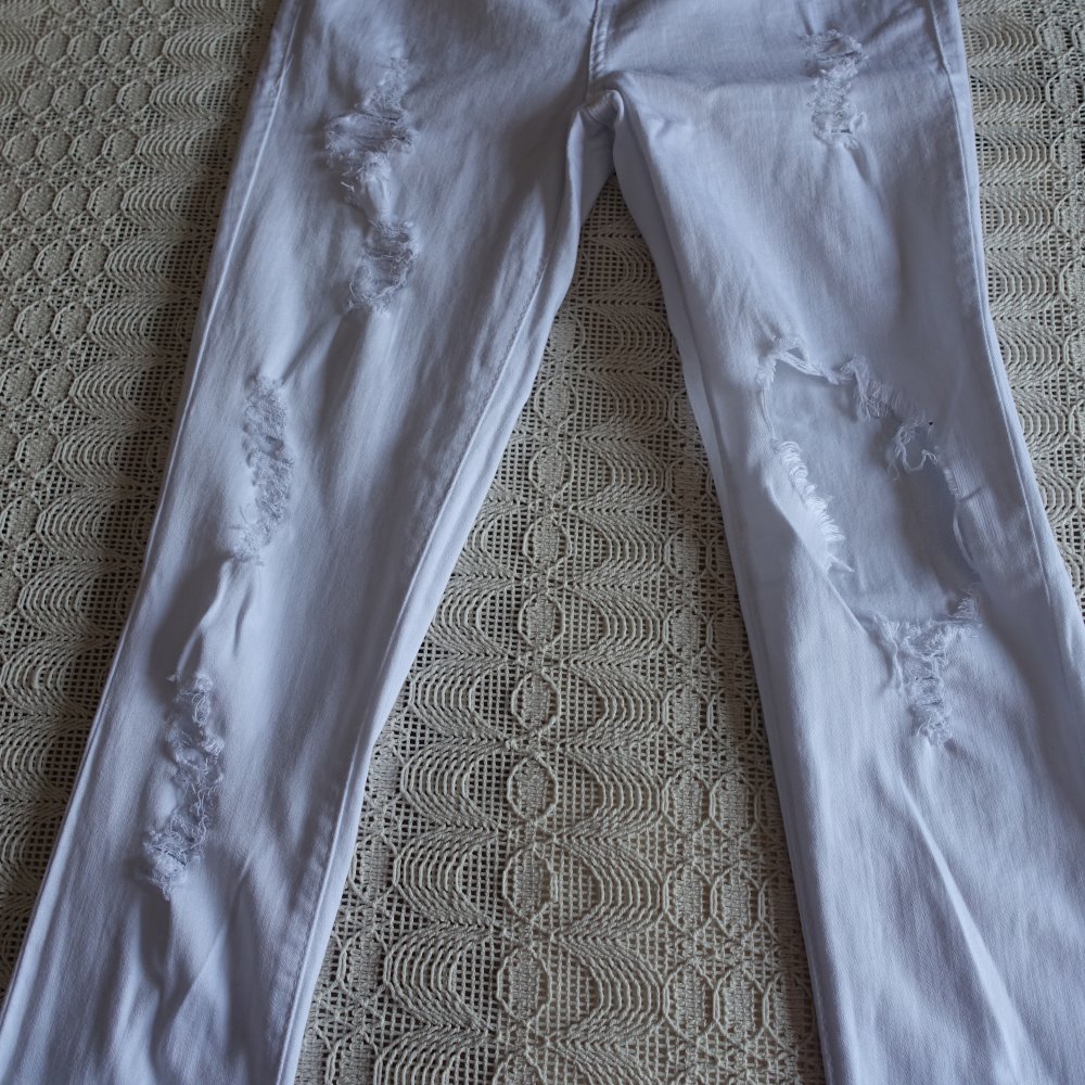 Jeans, Hose, Fashion Nova, Skinny, Röhrenjeans, Gr. ? weiß