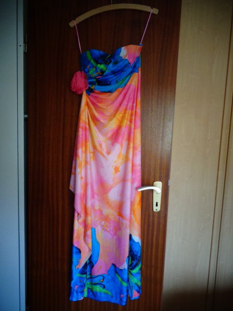 'Kleid/Abendkleid/Sommerkleid mit Blume für div. Anlässe Gr. 34, Gr. 36, Gr. 38, bunt