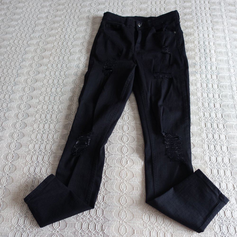 Jeans, Hose, Top Shop, Skinny, Röhrenjeans, W 28 L 32, schwarz