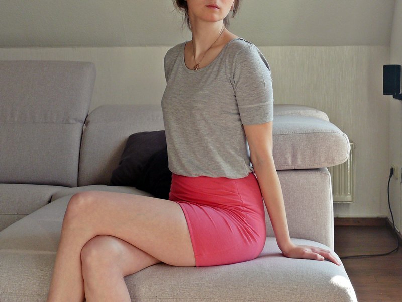 Pinker geraffter Minirock Blogger | H&M Divided
