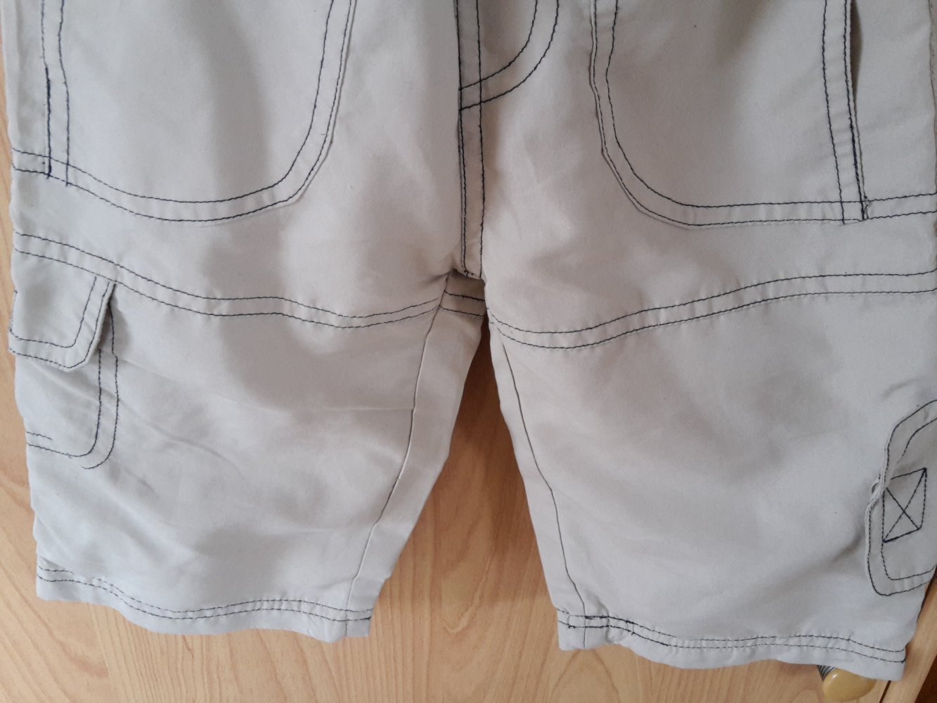 beige gefütterte Stoffhose in Gr. 74 von Dimo