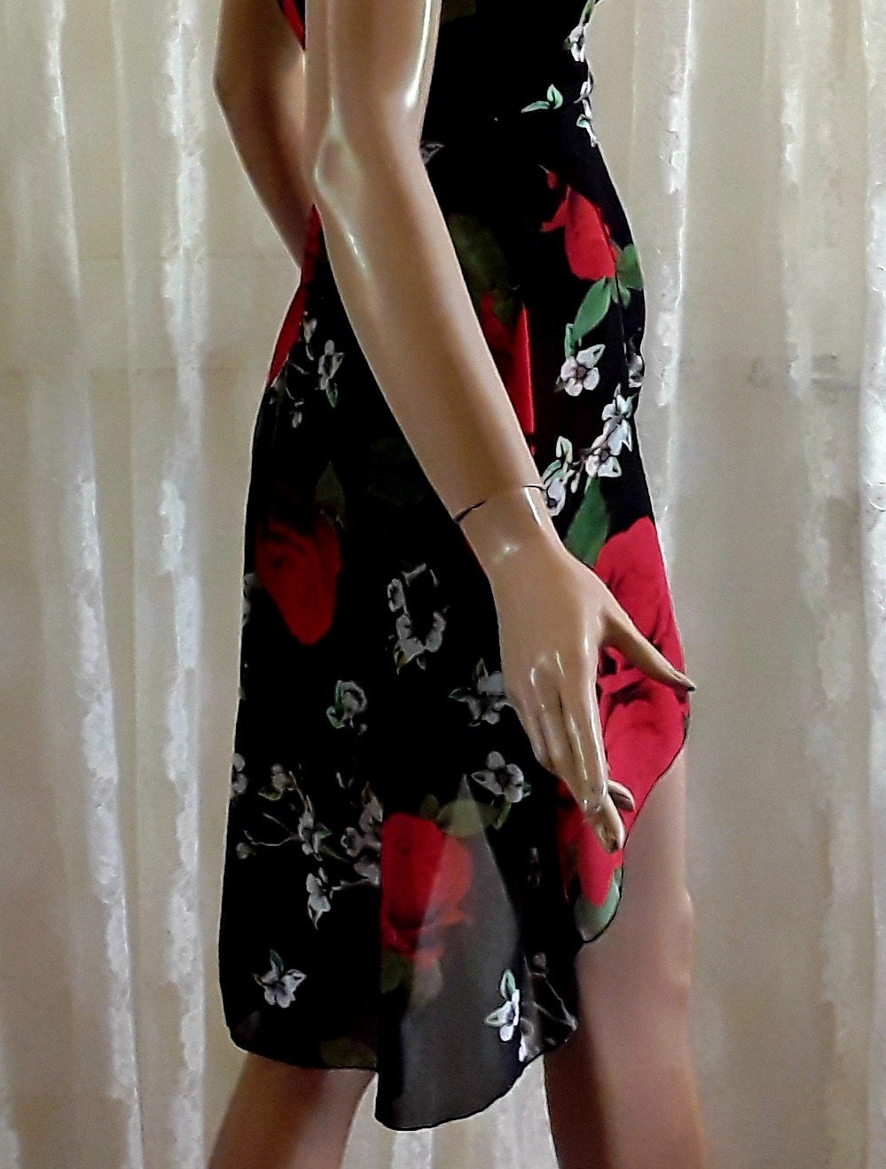 Vokuhila- Rosenkleid Gr.34/36