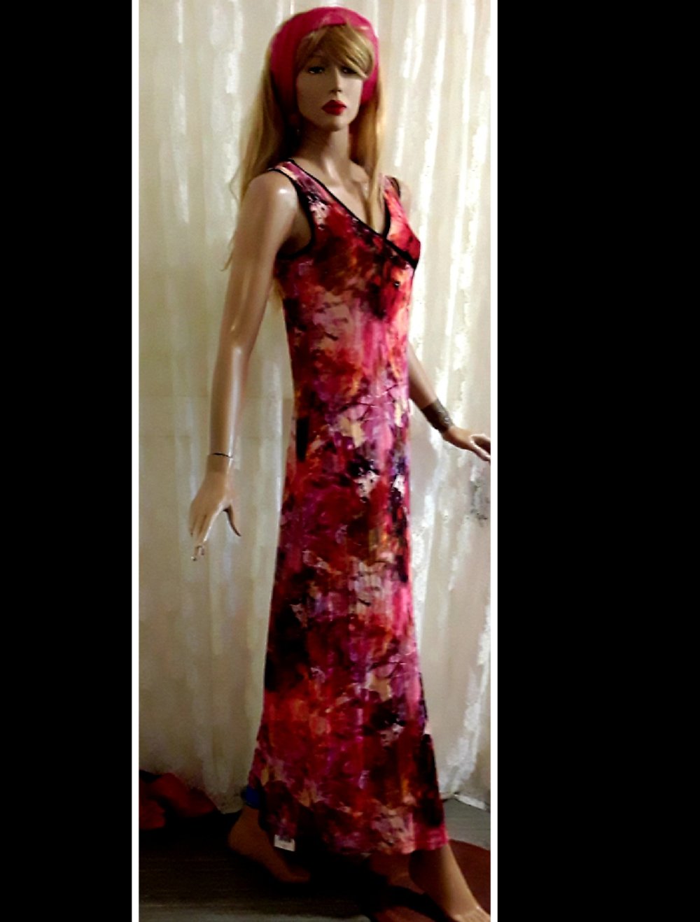 farbenprächtiges Maxi-Kleid 36/38/40