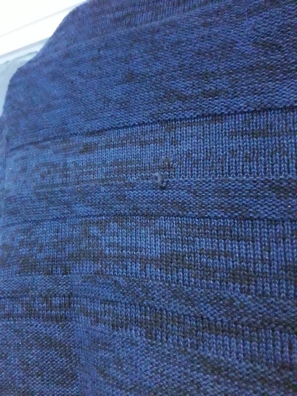 Pullover Blau Schwarz Meliert Strickpullover Dunkelblau 