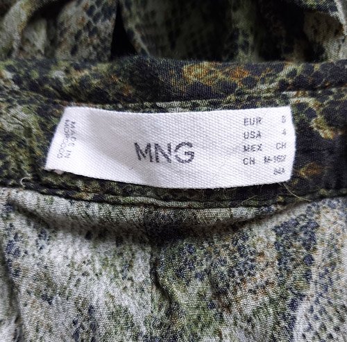 Luftige Bluse ~ Schlange ~ Goa ~ S ~ Grün ~ Animal ~ Mango ~ MNG