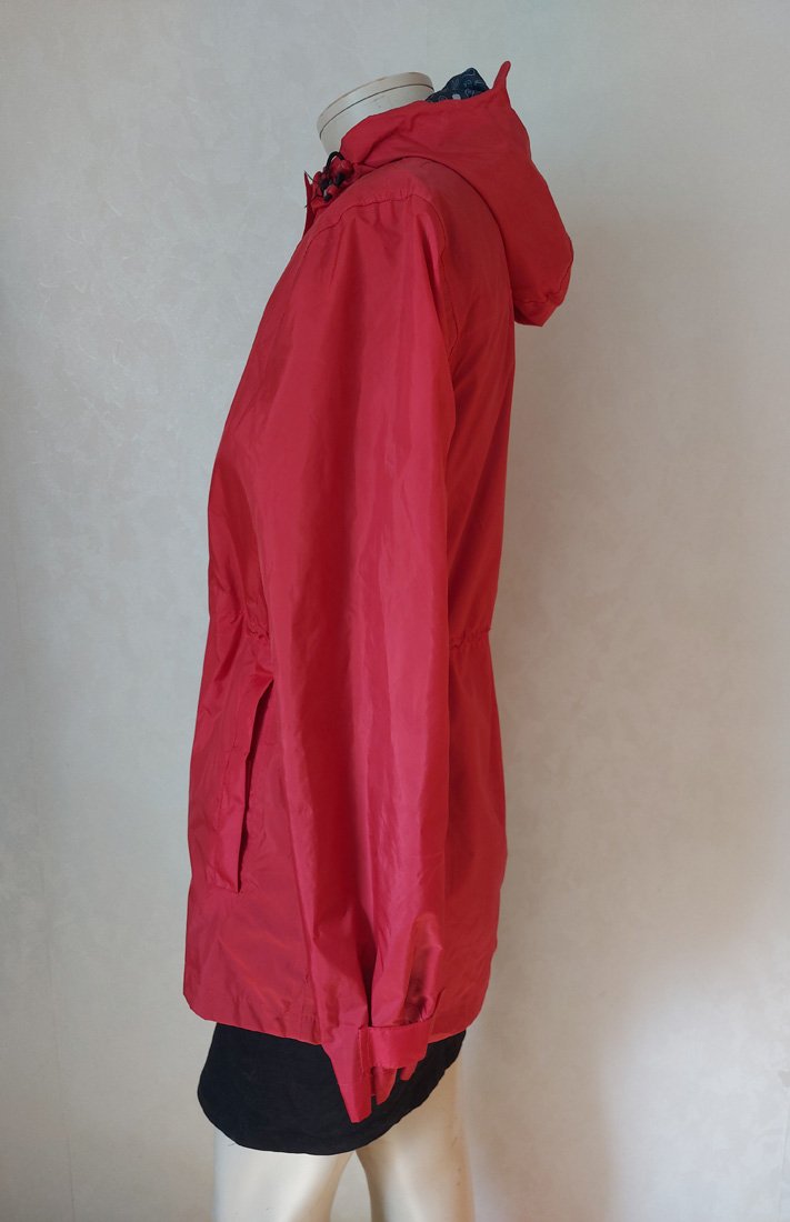 Lange rote Outdoorjacke ~ Regenjacke ~ Friesennerz ~ rot ~ S