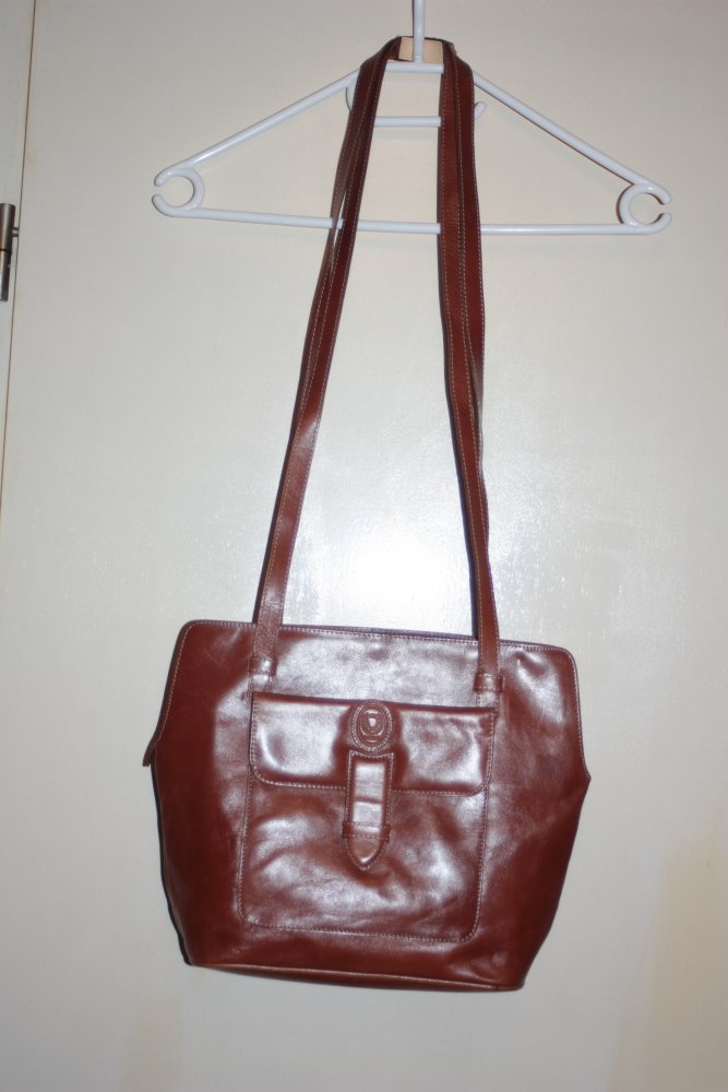 Handtasche, Henkeltasche, Umhängetasche, Echtleder, Disser braun