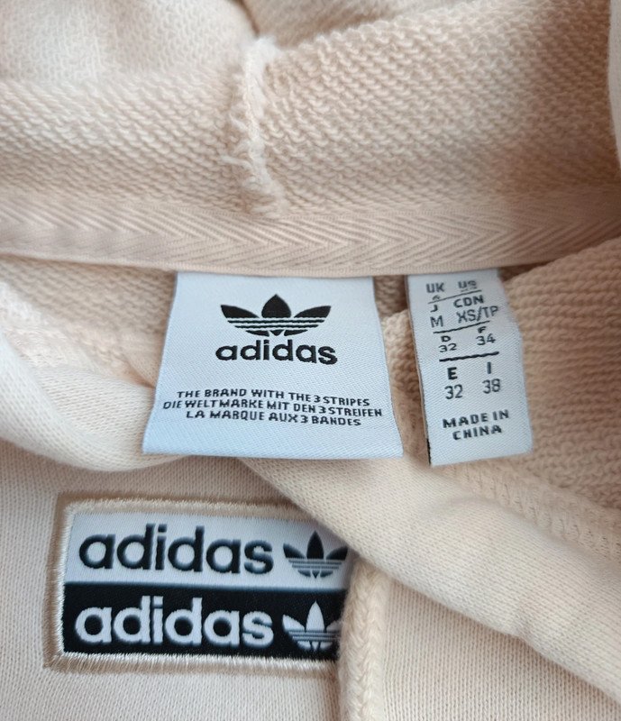Adidas Set Trainingsanzug Jogginganzug Jogginghose Hoodie Pullover mit Kapuze beige gr. 34 XS,36 S NEU